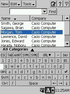 2-3-2 Viewing Contacts Data You can view Contacts records using either a list screen or a data screen. List Screen The list screen provides an abbreviated list of Contacts records.