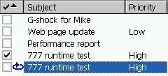 NOTE Checking a recurrent task (indicated by next to the check box) creates a checked task for the currently scheduled task only. The recurrent task remains in effect.