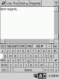 Using Phrase Memory Phrase memory lets you store up to 255 frequently used words, expressions, and sentences for later recall when inputting Mail Text. To input text into phrase memory 1.
