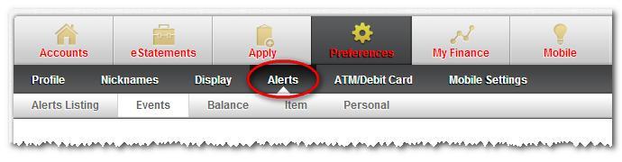 Alerts can be received one of two ways: Log In: A hyperlink displays on the Account