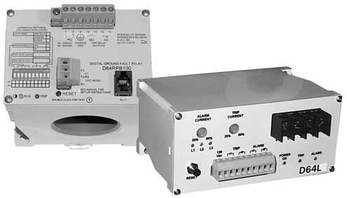 .1 Ground Fault Relays and Monitors Contents Description Current.................. Phase................... Voltage.................. Ground Fault Relays and Monitors D64R Series Digital Ground Fault Relays.
