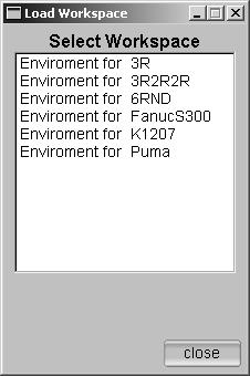 Figure 23: The Load Work Environment dialog spherical by default 2. Its radius is modified by using the scroll bar or typing in the new value in the Radius text field.