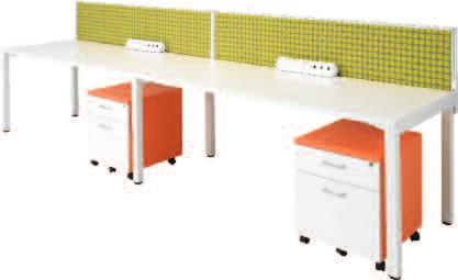 Straight Workstations C30 Desk Mounted Screens with XR1 Cluster XR1 4 Person Straight Workstation Cluster 25mm Worktops in White, 1800 x 800mm 450mmH C30 Screens with corner post connection and