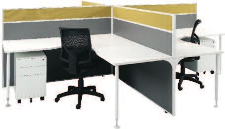 Corner Workstations C30 Floor Based Screens with XR4 Workstations 2 Person Corner Workstation Cluster Floor Based Screens with 200mm Clear Glass to top on back screens, corner Connection posts and
