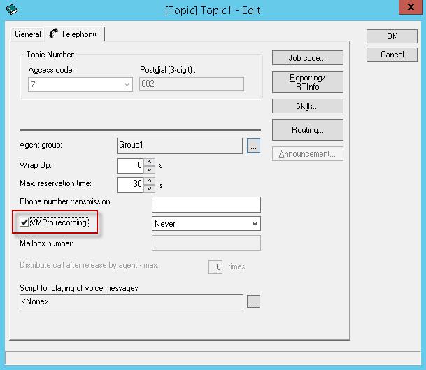 6. From the drop down box you can determine where the call recordings will be sent.