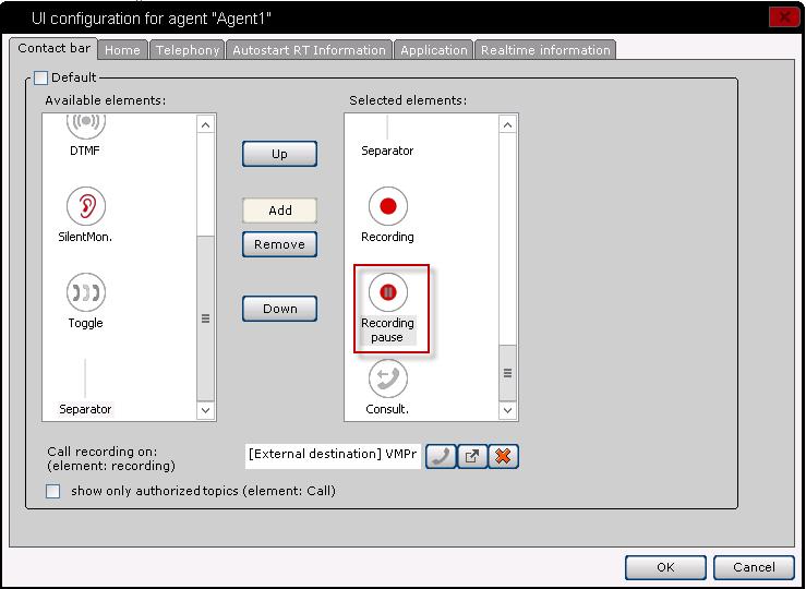 10. Users can also pause the recording via the IP Office Contact Center User Interface.