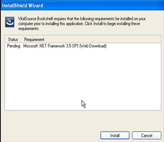 Microsoft.Net 3.5 SP1 If this is not already installed on your computer, the application will install it at this time.