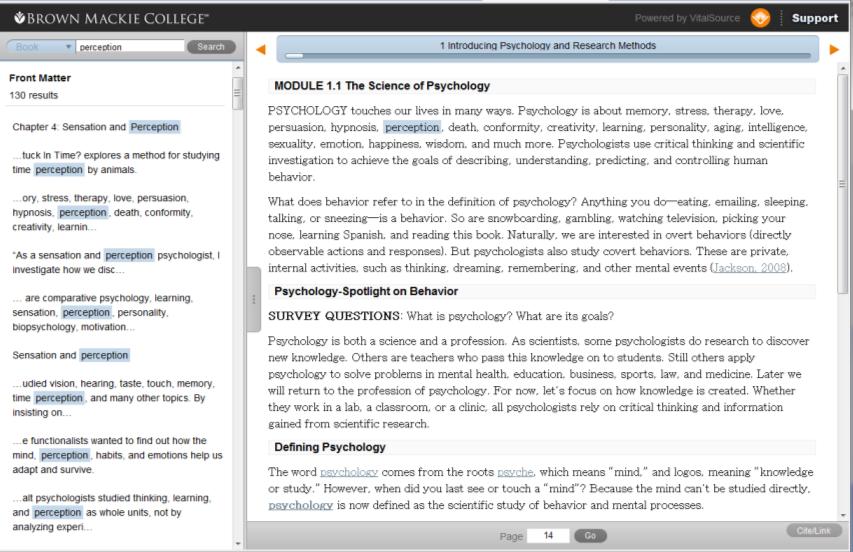 Using the ebooks Online Navigating the ebook To begin, let's talk about how to navigate in your ebook. As you can see, there are three main navigation areas.