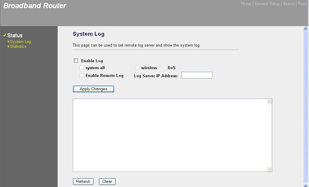 4.2 System Log View the operation log of the system. Parameters Description Enable Log Check this box to enable the logging system.
