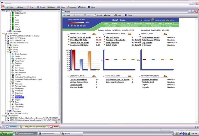For enterprise performance monitoring, DBArtisan integrates with the Embarcadero Performance Center Web Client.