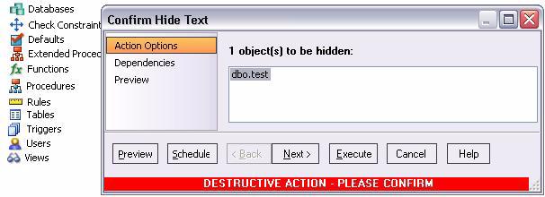 NEW FEATURES Support for sp_hidetext This release introduces support for the sp_hidetext system procedure.