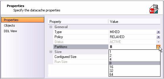 Selecting a legal value (1-64, in powers of 2) adds that sp_cacheconfig