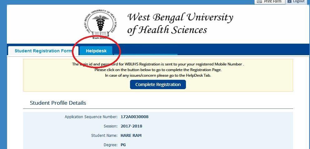 4. Student Login for Helpdesk issues If the applicant faces any