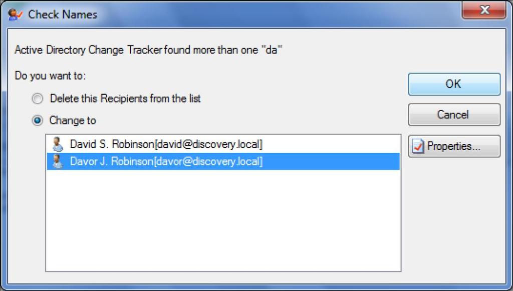 replaced by the corresponding active directory recipient object.