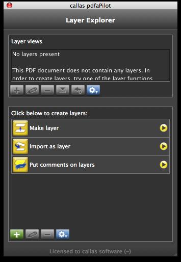 The upper part of the layer explorer window shows the layer views which are named OCCD in PDF syntax.