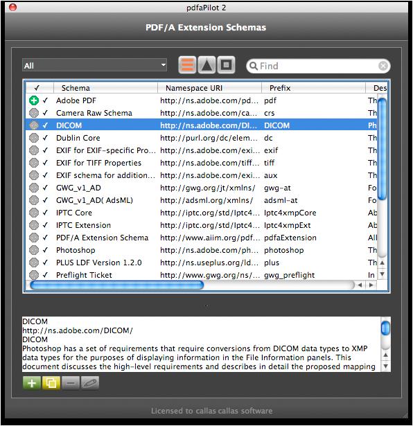 Extension schema editor If a user wants to add custom metadata to a PDF/A file, an extension schema is required that covers this custom properties.