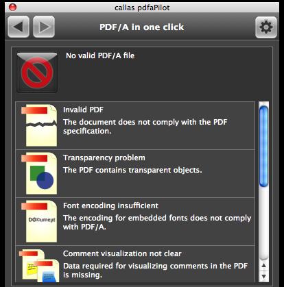 If you want to find out if your file already is compliant to the PDF/A standard click on "Check for PDF/A".
