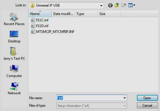 browse to your MultiModem CD. 7. Select the MTSMCIP_MTCMRIP.