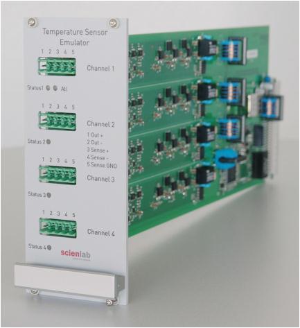 parameterizable 2 channels per module/slot Temperature Sensor Emulators