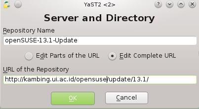 30 Figure 44: Server and Directory opensuse-13.1-update-non-oss Select opensuse-13.