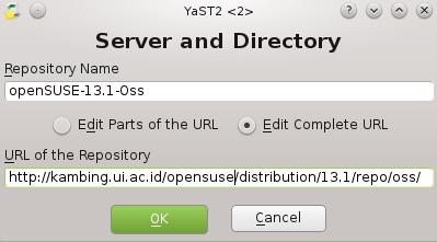 Figure 47: Server and Directory opensuse-13.1-oss Select opensuse-13.