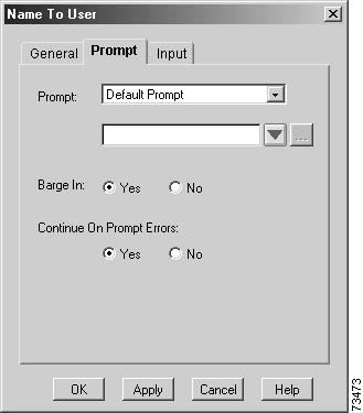 Script Step Reference Information Media Steps Step 5 Step 6 Click the Yes radio button to provide the option to connect to an operator. Click the No radio button to disable this option.