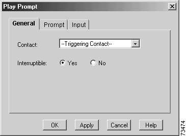 Script Step Reference Information Media Steps General Use the General tab, as shown in Figure 90, to identify the contact and to set the Interruptible option.