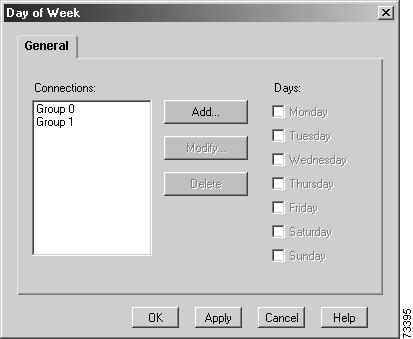 General Steps Script Step Reference Information Figure 48 Day of Week Customizer Window Table 15 describes the fields of the Day of Week customizer window.