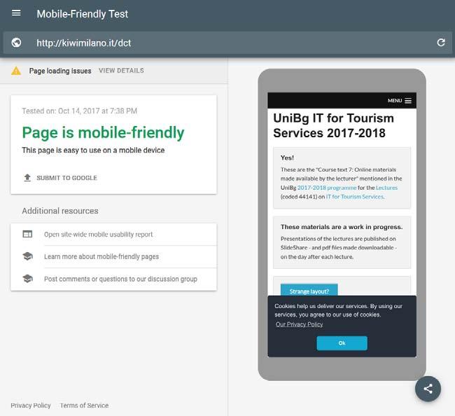 Mobile-Friendliness A Google Tool checks
