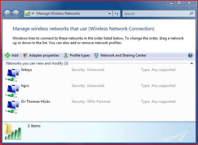 Business-Router-1-Lab.doc 6 CSCI 3342 Each operating system has some way to view the available wireless networks. The one above is an example from a windows 7 network.