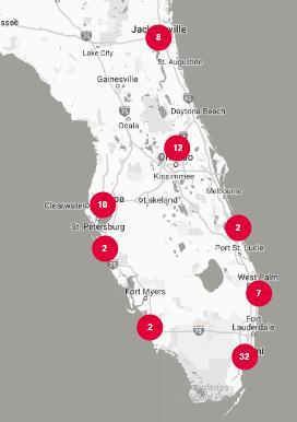 Regus Florida Footprint 75 Regus Locations in Florida 344 Regus Employees Issues During Irma Power There was major impact to power grid in S FL Transportation