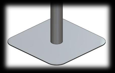 bases accommodate square and round table tops, up to a maximum diameter of 1200mm
