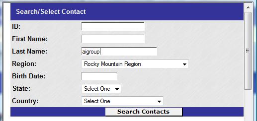 Type a portion of the first and last name of the person you wish to associate. Click Search Contacts.