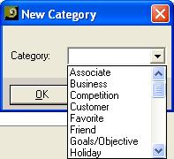 In the window that opens, select the required category Click OK.