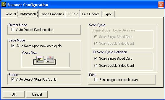 Application Configuration Automation Tab 36 ID Verification Verification of card authenticity. To activate this option, Auto Save must be disabled, see the next paragraph, Automation.