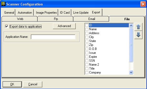 Application Configuration Export Tab Application 49 Application The application export function is designed to export the last saved record to the clipboard, from which it will be copied