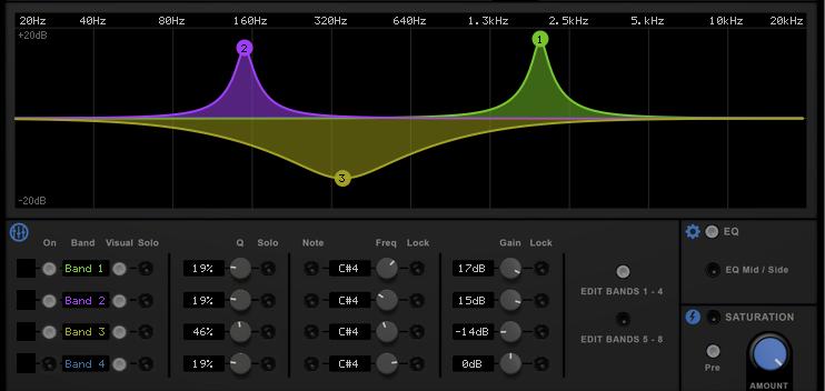 Equalizer At the heart of RP-EQ is the 8-band parametric peaking Equalizer (EQ).