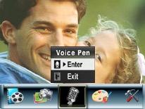 Voice Mode To enable voice recording: 1. In Movie/Picture Record Mode, press OK Button to switch to record menu screen. 2.