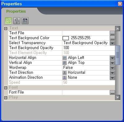 ), you can configure the properties of the element through the Properties Window. Each element has different properties from other elements.