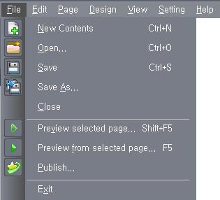 >> Previewing a content item Playing a finished content item. To preview a content item, click the preview toolbar icon, or select Menubar - File and select <Preview selected page(v).
