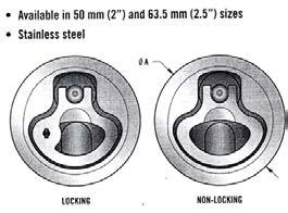 7/16 (61 mm) Diameter housing: 2 (51 mm) Drill hole 2 diameter