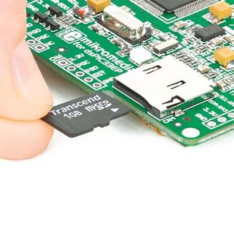 . MicroSD Card Slot Board contains microsd card slot for using microsd cards in your projects. It enables you to store large amounts of data externally, thus saving microcontroller memory.