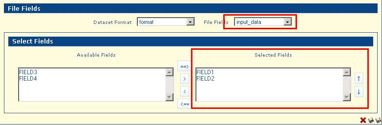 Optionally, you can select a file fields template from the File Fields list. Upon selection, the application will populate the File Fields panel with the selection defined in the selected template.