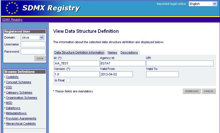 and the associated program directly from the SDMX Registry.