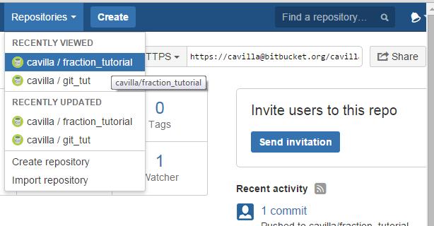 Here some extra tips: Git tips (2) If you want to give access to a team member you can send an invitation in bitbucket Your team colleague can then use git