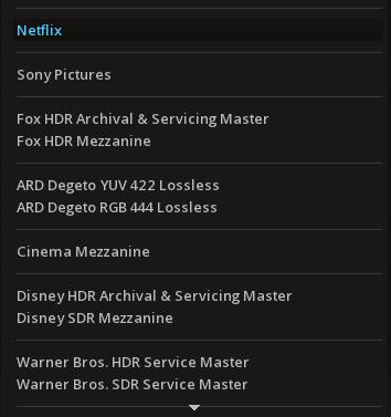 Latest HDR specifications as well as OPLs (Output Profile Lists) are already implemented.