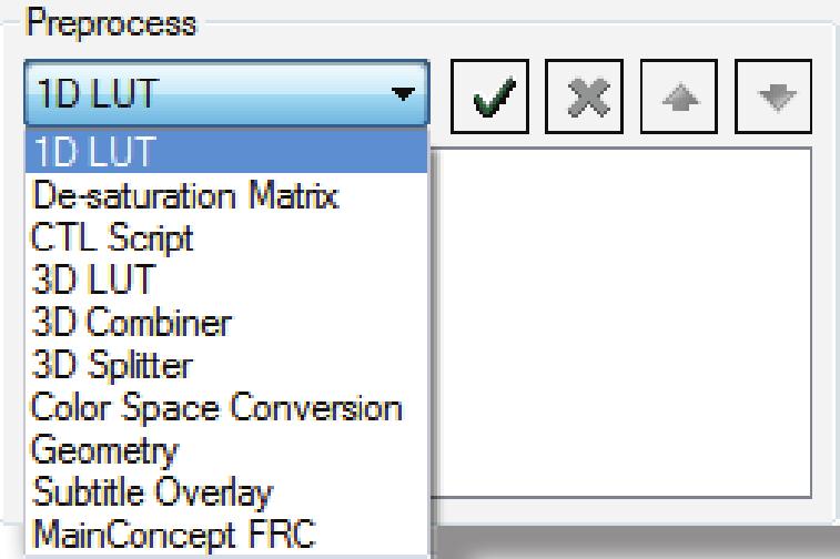 Qubemaster PrO 13 Preprocessing Select a Preprocess function from the drop-down