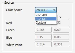 Select RGB DLP for the Destination Color Space from the drop-down list.