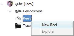 46 user Interface Creating Reels Right click on the Reels node in the menu tree and select New Reel.