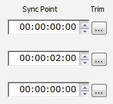 Setting a video or audio sync point may be done directly on the